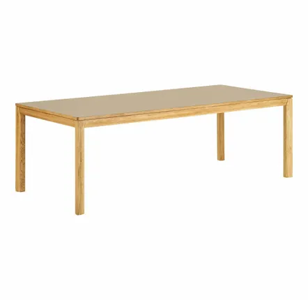 Tables Salle à Manger - Table à manger Bowen, chêne/hpl, sable naturel/foncé, incluant deux plaques d’extension, 100x220-270-320x75 cm - HOUSE NORDIC