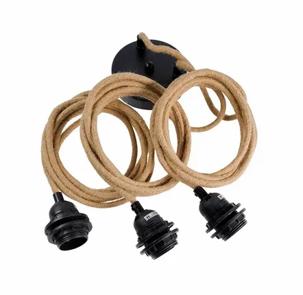 Ceiling lights - Fitting Lamps Ceiling - Natural Black - 3 Fittings - BAZAR BIZAR LIVING