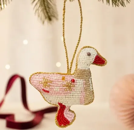 Other Christmas decorations - Embroidered beaded pendants in the morning - BAUBELS
