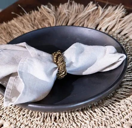 Couverts & ustensiles de cuisine - Le Rond de Serviette Beaded - Doré - BAZAR BIZAR LIVING