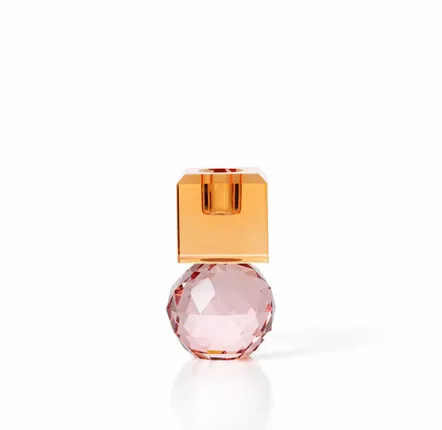Candlesticks and candle holders - The Citrine & Rose Quartz Candle Holder - BAZAR BIZAR LIVING