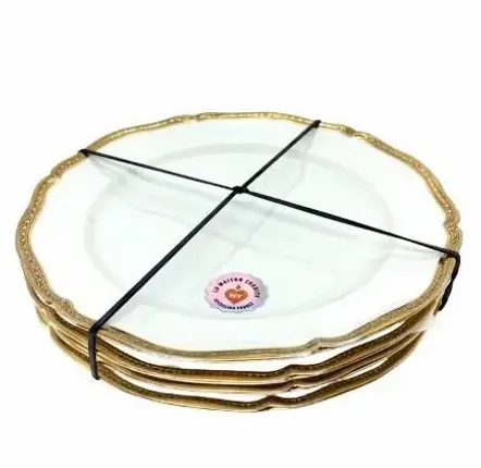 Formal plates - Set of four antique plates for dessert or brunch - CHARITY BOUGIES DE NY