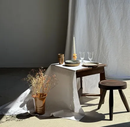 Assiettes au quotidien - Lot de 6 assiettes artisanales en grès émaillé beige et brun D20 H3 - OFFICE OBJETS