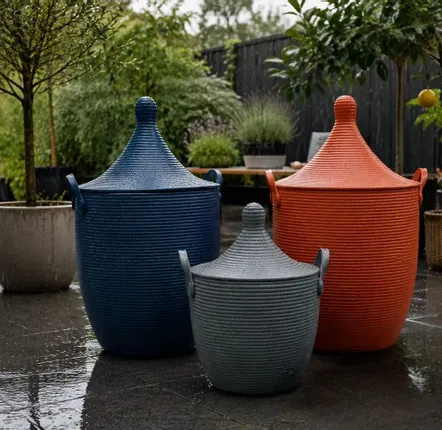 Accessoires de jardinage - Grand panier imperméable intérieur-extérieur 70 cm - BAKKA HOME
