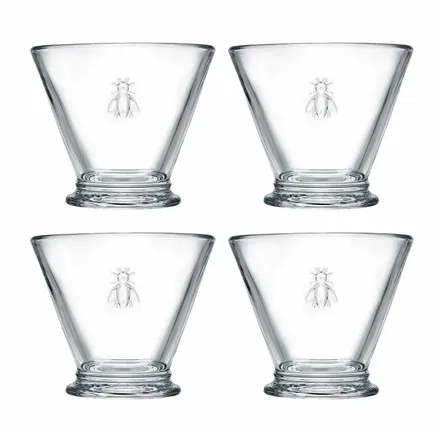 Bowls - Set of 4 ABEILLE glasses + recipe booklet by chef Patrick Henriroux - LA ROCHÈRE
