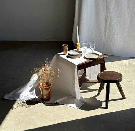 Assiettes au quotidien - Lot de 6 assiettes creuses artisanales en céramique émaillée beige D19 - OFFICE OBJETS