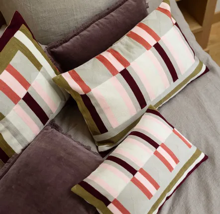 Coussins - Coussin brodé Jason Mousse 45 x 45 - MAISON VIVARAISE - SDE VIVARAISE WINKLER