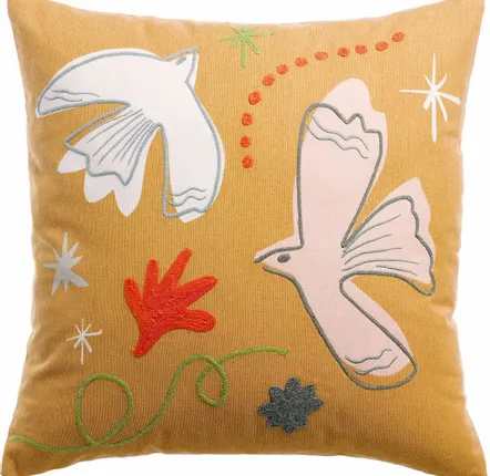 Coussins - Coussin brodé Anka Cannelle 45 x 45 - MAISON VIVARAISE - SDE VIVARAISE WINKLER