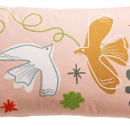 Coussins - Coussin brodé Anka Bois de Rose 40 x 65 - MAISON VIVARAISE - SDE VIVARAISE WINKLER