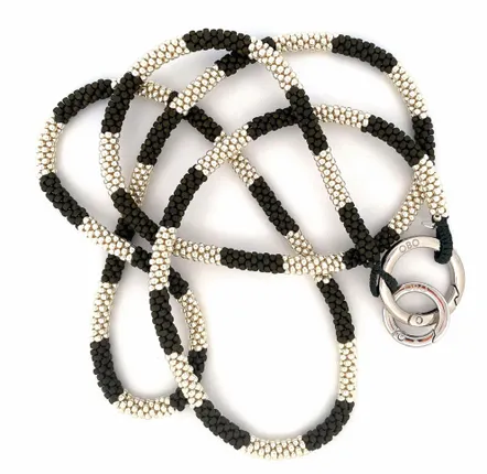 Travel accessories - DUO Large Bead Phone Chain – D51 Silver Olive - OBO