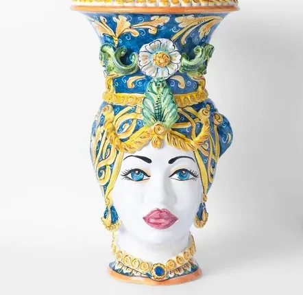 Ceramic - HEAD OF WOMEN - CERAMICHE MADE IN SICILY