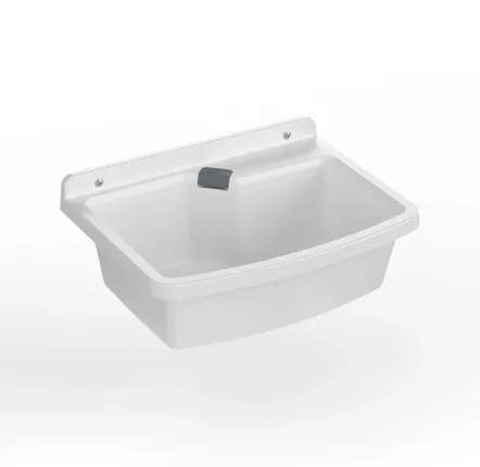 Sinks - Mongardi: Vela Line Resin Utility Sink, Wall-Mounted, Acid-Resistant, Indoor and Outdoor, 60W × 45D × 25H cm, White - MONGARDI