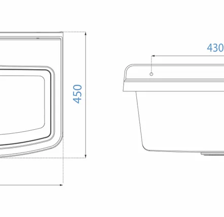Sinks - Mongardi: Vela Line Resin Utility Sink, Wall-Mounted, Acid-Resistant, Indoor and Outdoor, 60W × 45D × 25H cm, White - MONGARDI