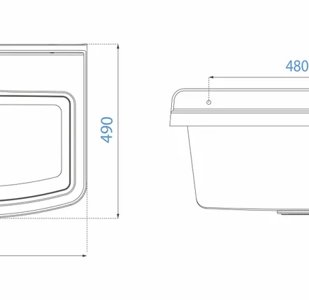 Sinks - Mongardi: Vela Line Resin Utility Sink, Wall-Mounted, Acid-Resistant, Indoor and Outdoor, 69W × 49D × 29H cm, White - MONGARDI