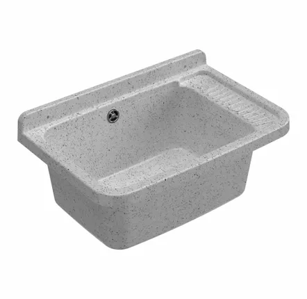 Sinks - Mongardi: Resin Utility Sink, Wall-Mounted, Acid-Resistant, Indoor and Outdoor, 58.3W × 38.5D × 26H cm, Granite - MONGARDI
