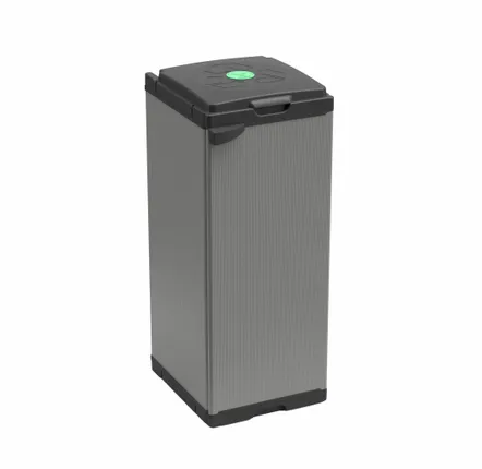 Shelves - Mongardi: Mono Resin Bag Holder Cabinet, Easy to Assemble, One Door, With Lid and Bag Retaining Frame, Suitable for 80–110 L Bags, 34W × 38D × 87H cm, Black and Grey - MONGARDI