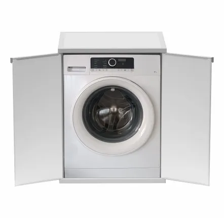 Sinks - Mongardi: Resin Washing Machine Cover, Universal, Easy to Assemble, Indoor and Outdoor, 68.5W x 64.5D x 88H cm, White - MONGARDI