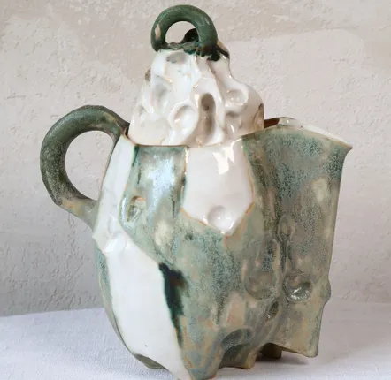 Ceramic - Sculpted Ceramic Jug with a lid - WOJCIECH DZIENNIAK ART