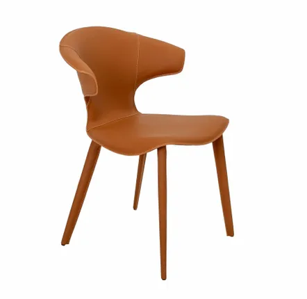 Chairs - Chair in orange regenerated leather - ANGEL CERDÁ