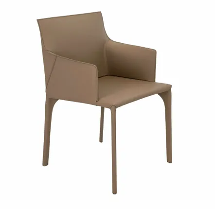 Chairs - Chair in mink-coloured regenerated leather - ANGEL CERDÁ
