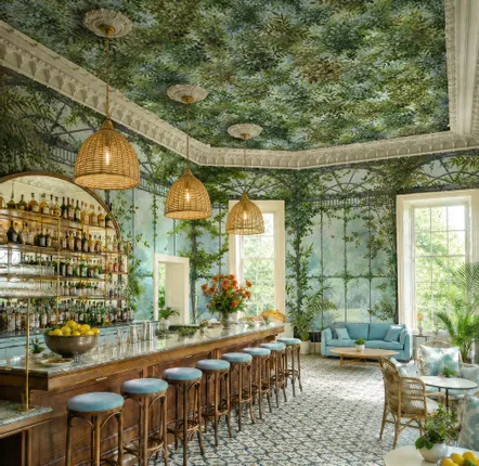 Wallpaper - Cordelia in Bergamot on Pearlescent - HALEY STUDIOS