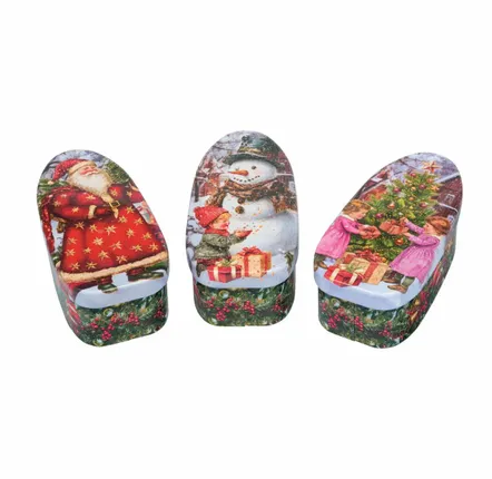 Cadeaux - Set de 12 boîtes métal ovales – Vintage Christmas - MAISON ROYAL GARDEN