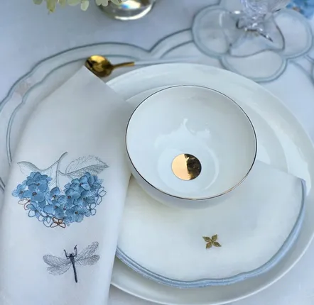 Table linen - FLEUR D'HORTENSIA - napkin, placemat and coaster - ARTIPARIS