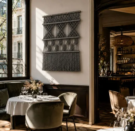 Tapisseries - Tenture Murale Macramé Fondation Argent - NŒULUXE