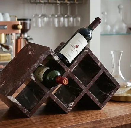 Objets design - Porte-bouteille de vin en marbre Rosso Levanto - SAGIT