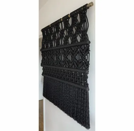 Tapisseries - Tenture Murale Macramé Fondation Noir - NŒULUXE