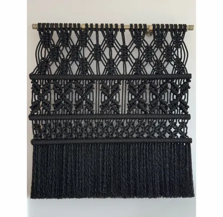 Tapisseries - Tenture Murale Macramé Fondation Noir - NŒULUXE