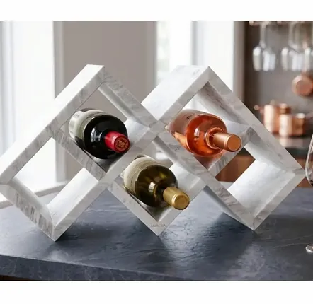 Objets design - Porte-bouteille de vin en marbre carrara gris clair - SAGIT