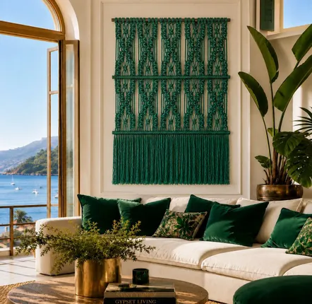Tapestries - Suspended Macrame Wall Hanging Mili Green - NŒULUXE