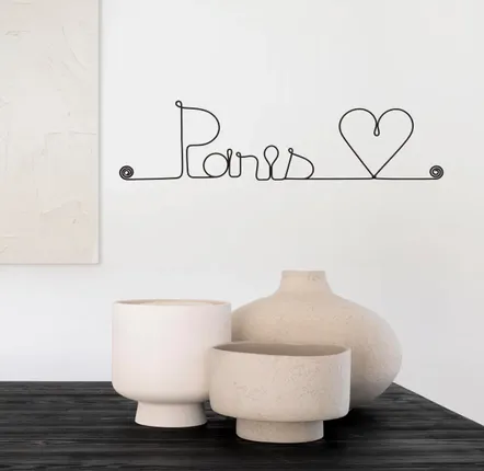 Gifts - Wire Wall Decoration - City -\" Paris\ "” - to be pinned - BIJOUX DE MUR