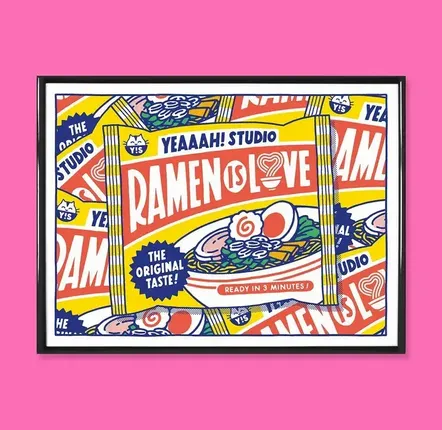 Poster - Print "Ramen is Love” (Size 30x40cm) - YEAAAH! STUDIO