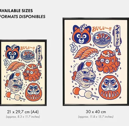 Poster - Print  "Nihon” - Size 30x40cm or A4 - YEAAAH! STUDIO