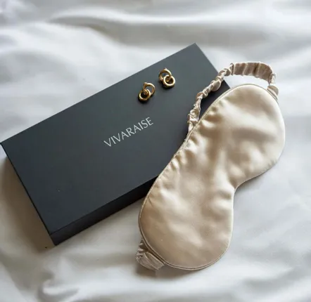 Sleepwear - Ashley Sleep Mask Latte 9 X 23 - MAISON VIVARAISE - SDE VIVARAISE WINKLER
