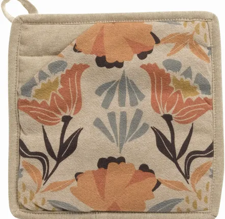 Potholders - 2-in-1 Pot Holder Youri Multico 20 X 20 - MAISON VIVARAISE - SDE VIVARAISE WINKLER