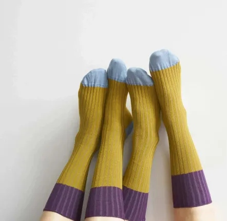 Chaussettes - Chaussettes Yvette Savora Jaune 36/38 - LA CERISE SUR LE GATEAU