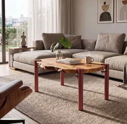 Tables basses - PIED DE TABLE BASSE EN ACIER TOPAZE - LOT DE 2 PIEDS - DECO-GEM