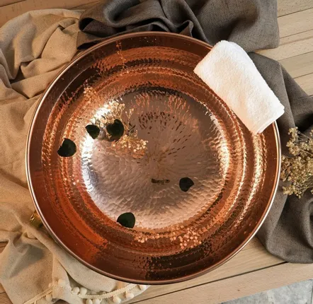 Spa - Handcrafted Hammered Copper Pedicure & Foot Bath Bowl - BELS & PEARL