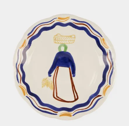 Everyday plates - Hand-Painted Comporta The Harvester Stoneware Dinner Plate - HOUSE OF CAPRICORN