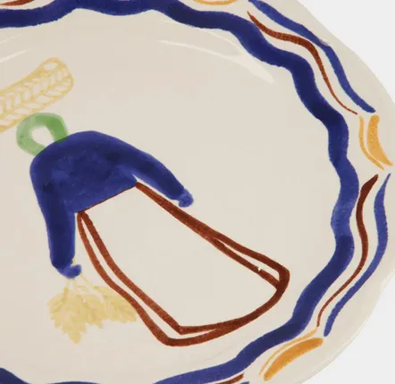 Everyday plates - Hand-Painted Comporta The Harvester Stoneware Dinner Plate - HOUSE OF CAPRICORN