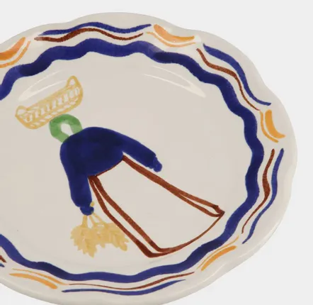Everyday plates - HAND-PAINTED COMPORTA THE HARVESTER STONEWARE DESSERT PLATE - HOUSE OF CAPRICORN