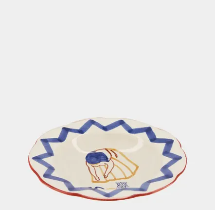 Assiettes au quotidien - HAND-PAINTED COMPORTA THE WATER CARRIER STONEWARE  SOUP PLATE - HOUSE OF CAPRICORN
