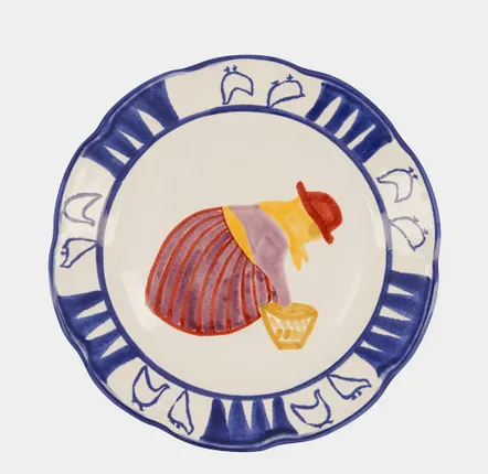 Assiettes au quotidien - HAND-PAINTED COMPORTA THE FARMER STONEWARE DINNER PLATE - HOUSE OF CAPRICORN