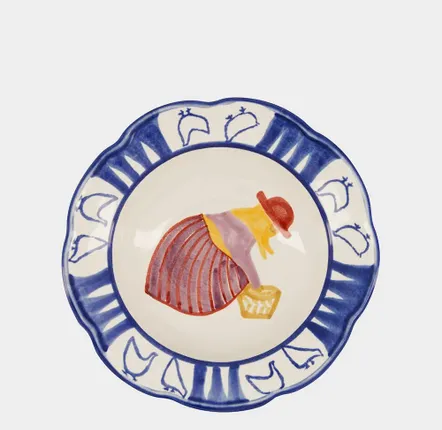 Assiettes au quotidien - HAND-PAINTED COMPORTA THE FARMER STONEWARE  SOUP PLATE - HOUSE OF CAPRICORN