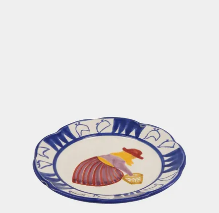 Assiettes au quotidien - HAND-PAINTED COMPORTA THE FARMER STONEWARE DESSERT PLATE - HOUSE OF CAPRICORN