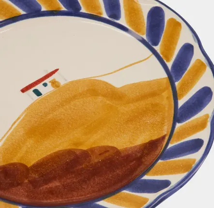Assiettes au quotidien - HAND-PAINTED COMPORTA HOUSE STONEWARE DINNER PLATE - HOUSE OF CAPRICORN