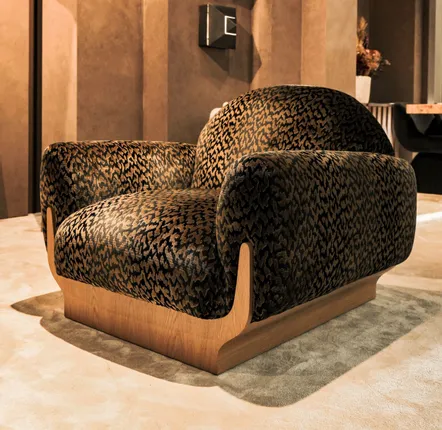 Canapés pour collectivités - COPACABANA Fauteuil Salon tapissé option COM - base en chêne naturel - DUISTT